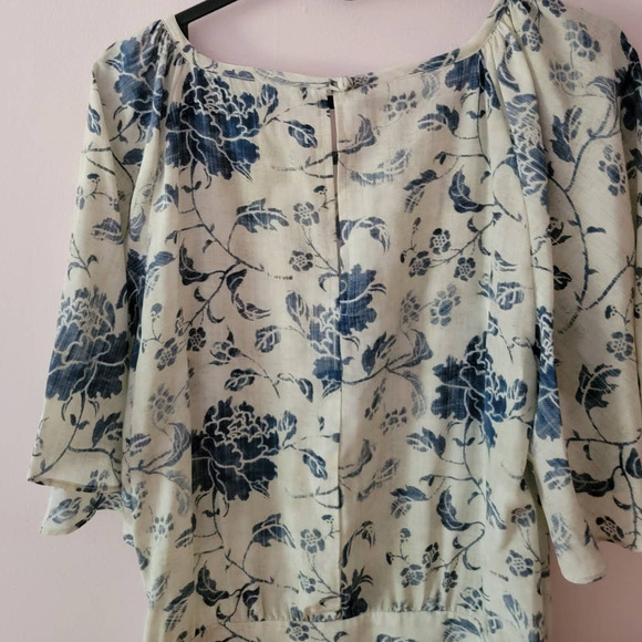 Pam & Gela Mia Blue Floral Silk Mini Dress - Picture 7 of 10